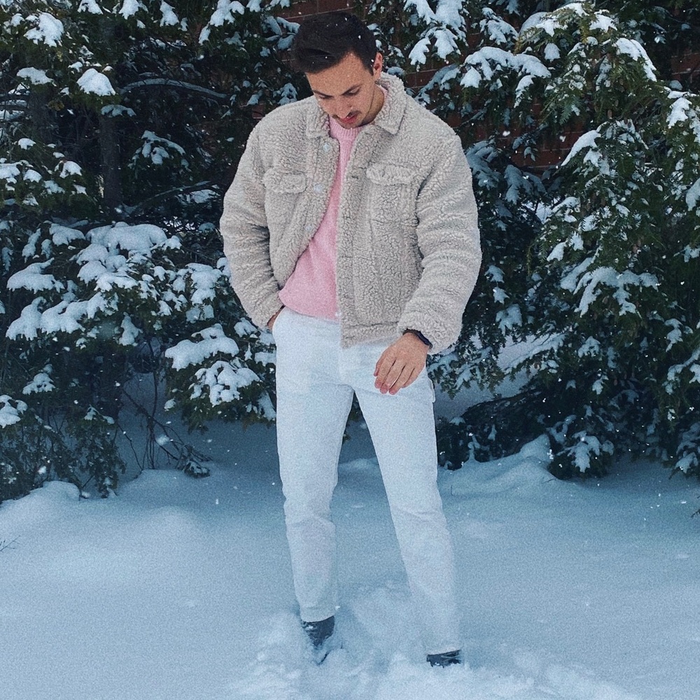 PacSun Cream Sherpa Jacket | Size M